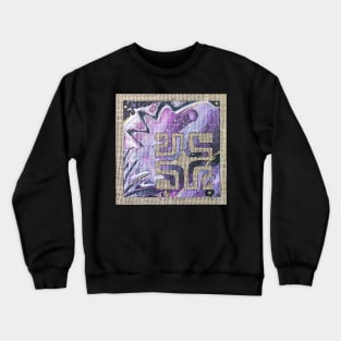 Tatoo Art and Purple Peint Crewneck Sweatshirt